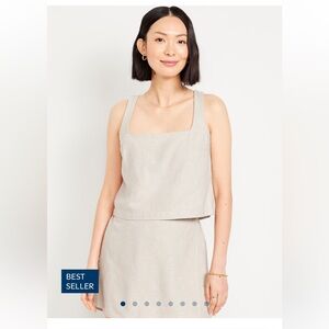 Old Navy Linen Blend Crop Top and Skort Set